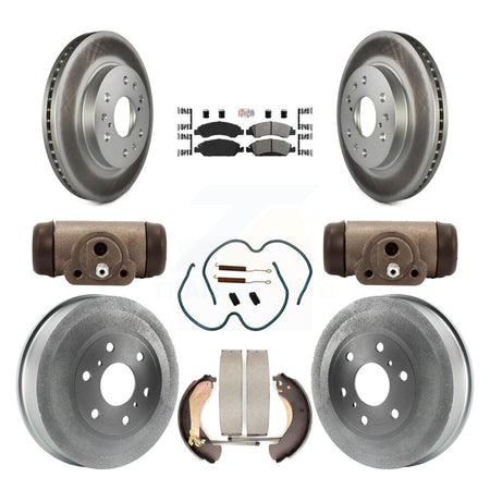 Front Rear Brake Rotor Semi-Metallic Pad Coat Drum Kit (9Pc) For Chevrolet Silverado 1500 KGA-104508