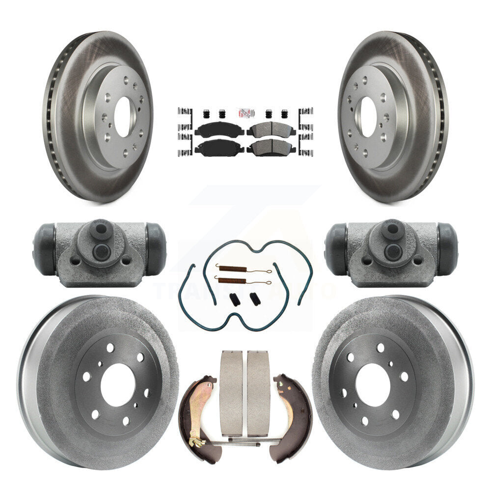 Front Rear Brake Rotor Semi-Metallic Pad Coat Drum Kit (9Pc) For Chevrolet Silverado 1500 KGA-104509