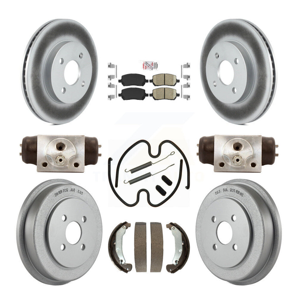 Front Rear Brake Rotors Ceramic Pad Coat Drum Kit (9Pc) For 03 Saturn Ion To VIN 3Z100143 KGA-104521