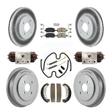 Front Rear Brake Rotor Ceramic Pad Coated Drum Kit (9Pc) For Pontiac Chevrolet Cobalt Ion KGA-104523