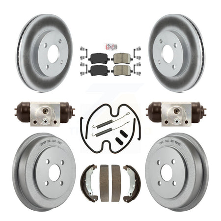 Front Rear Brake Rotors Ceramic Pad Coated Drum Kit (9Pc) For Pontiac G5 Disc rear brakes KGA-104525