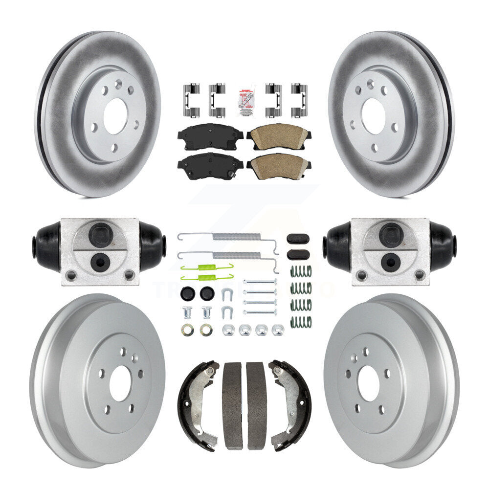 Front Rear Disc Brake Rotor Ceramic Pad Coated Drum Kit (9Pc) For Chevrolet Cruze Limited KGA-104535