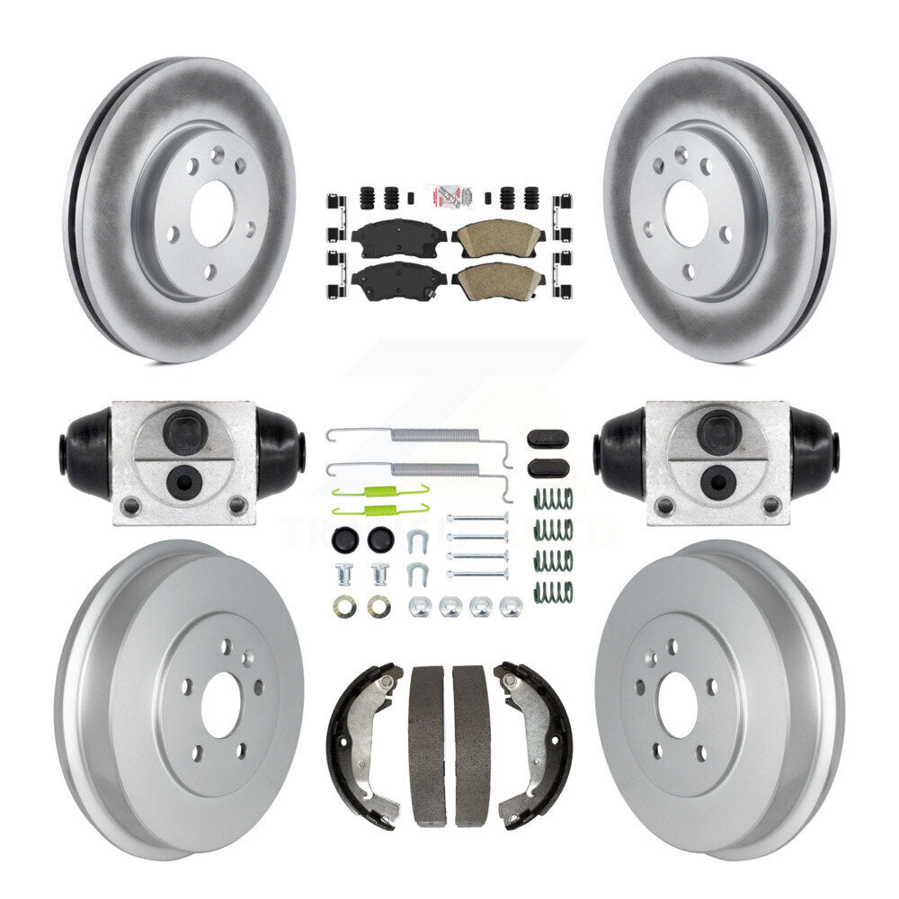 Front Rear Disc Brake Rotor Ceramic Pad Coated Drum Kit (9Pc) For Chevrolet Cruze Limited KGA-104536