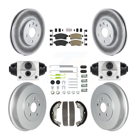 Front Rear Disc Brake Rotor Ceramic Pad Coated Drum Kit (9Pc) For Chevrolet Cruze Limited KGA-104536