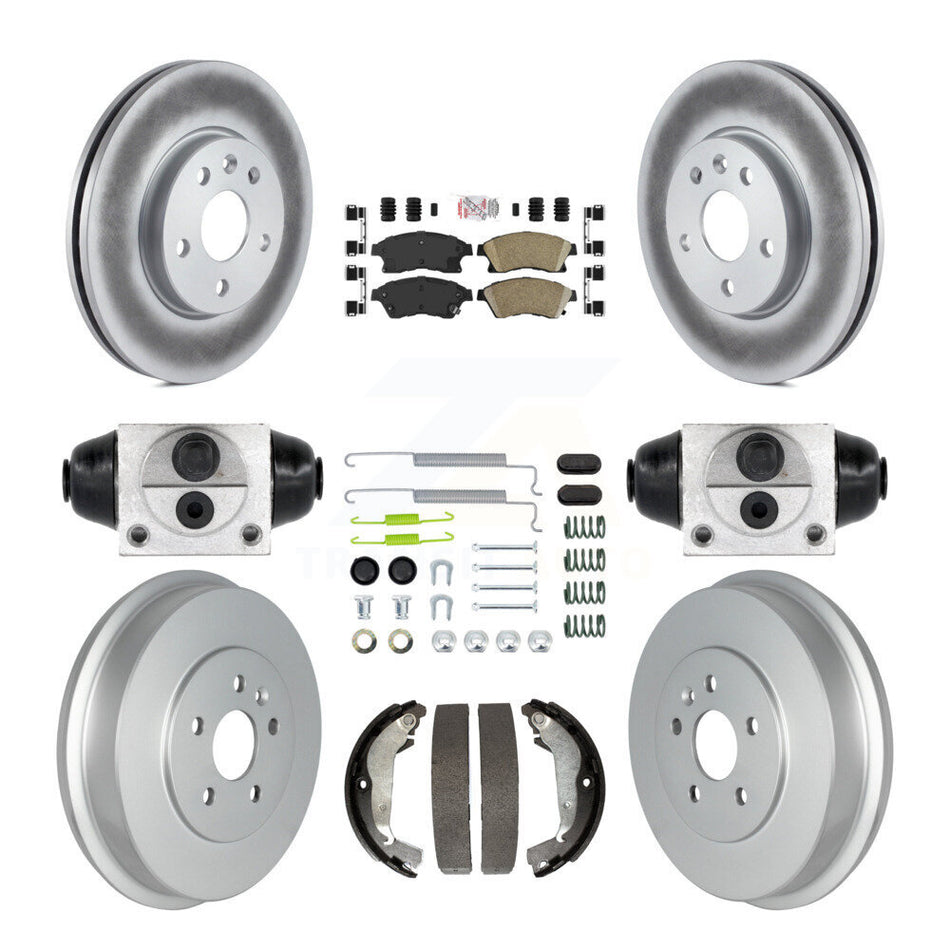 Front Rear Disc Brake Rotor Ceramic Pad Coated Drum Kit (9Pc) For Chevrolet Cruze Limited KGA-104536