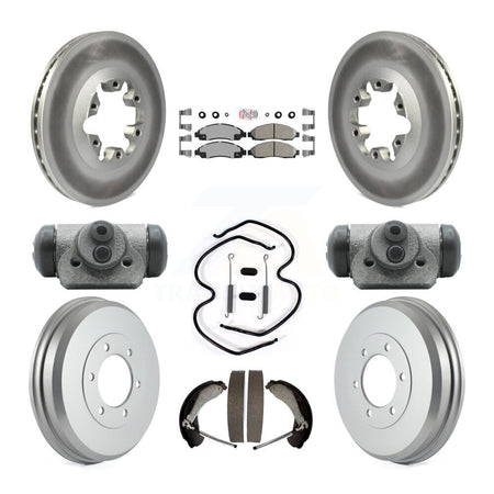 Front Rear Brake Rotors Ceramic Pad Coat Drum Kit (9Pc) For Chevrolet Colorado GMC Canyon KGA-104539