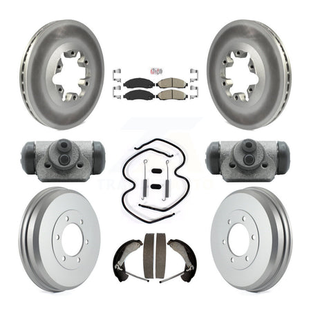 Front Rear Brake Rotors Ceramic Pad Coat Drum Kit (9Pc) For Chevrolet Colorado GMC Canyon KGA-104540