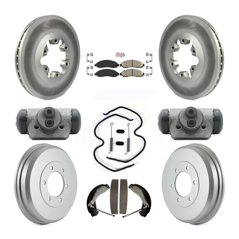 Front Rear Brake Rotors Ceramic Pad Coat Drum Kit (9Pc) For Chevrolet Colorado GMC Canyon KGA-104540