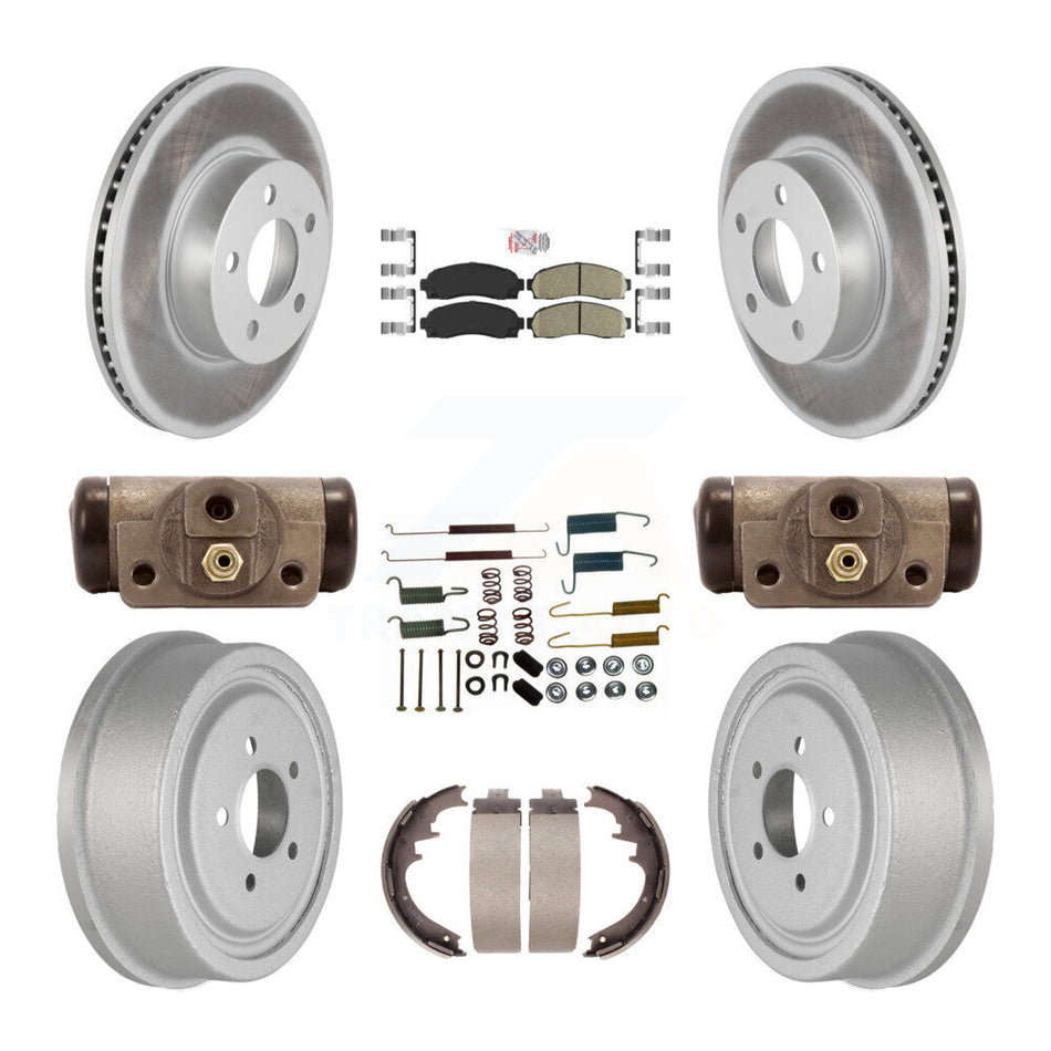 Front Rear Disc Brake Rotor Ceramic Pad Coated Drum Kit (9Pc) For Ford Ranger Mazda B4000 KGA-104541
