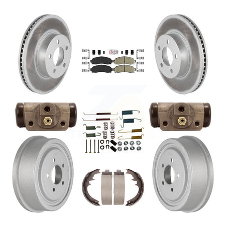 Front Rear Disc Brake Rotor Ceramic Pad Coated Drum Kit (9Pc) For Ford Ranger Mazda B4000 KGA-104542