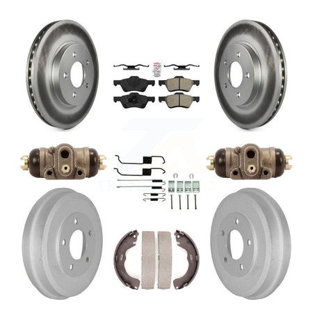 Front Rear Disc Brake Rotor Semi-Metallic Pad Coat Drum Kit (9Pc) For Ford Escape Mercury KGA-104543