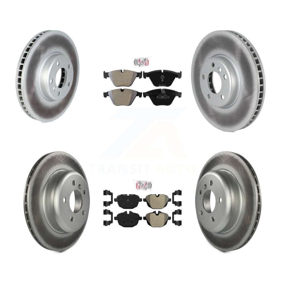 Front Rear Semi-Metallic Pads And Coated Disc Brake Rotors Kit (6Pc) For BMW 535i KGA-104584