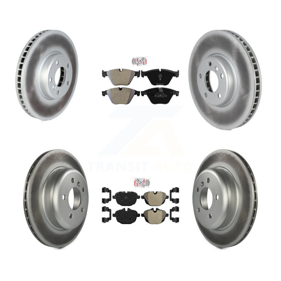 Front Rear Semi-Metallic Pads And Coated Disc Brake Rotors Kit (6Pc) For BMW 535i KGA-104584
