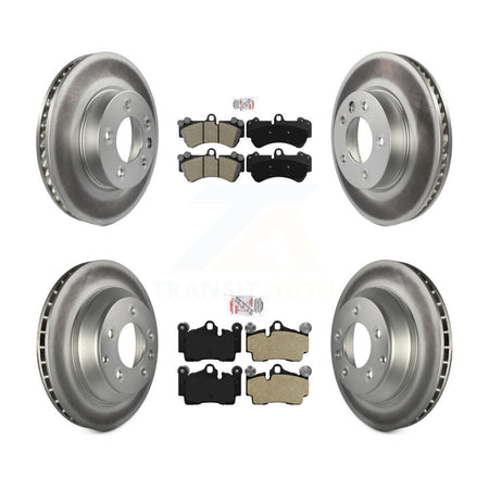 Front Rear Semi-Metallic Pad And Coated Disc Brake Rotor Kit (6Pc) For Volkswagen Touareg KGA-104586