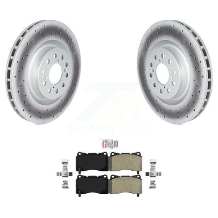 Front Coated Disc Brake Rotors And Semi-Metallic Pad Kit For 2017-2020 Honda Civic Type R KGA-104605