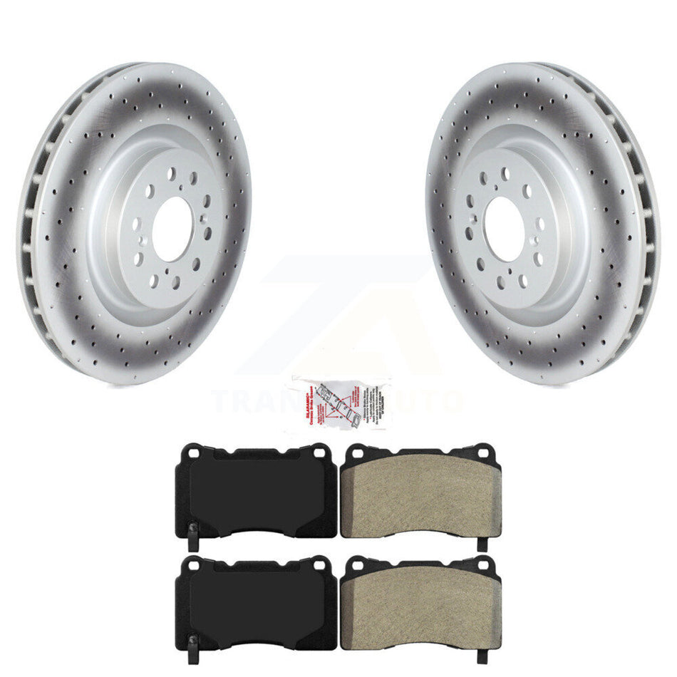 Front Coated Disc Brake Rotors And Semi-Metallic Pad Kit For 2017-2020 Honda Civic Type R KGA-104606