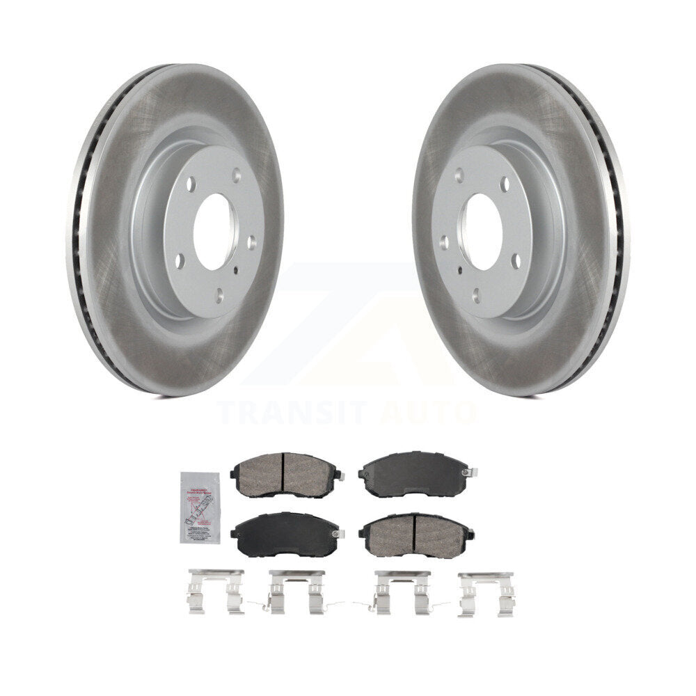 Front Coated Disc Brake Rotors And Ceramic Pads Kit For INFINITI G35 Nissan 350Z KGA-104640