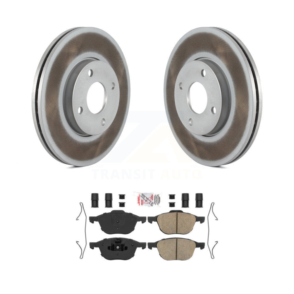 Front Coated Disc Brake Rotors And Ceramic Pads Kit For 2005-2007 Ford Focus KGA-104646