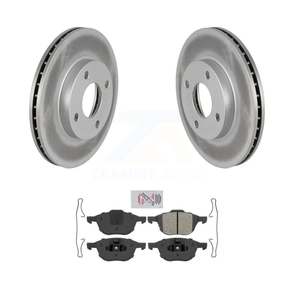 Front Coated Disc Brake Rotor And Semi-Metallic Pad Kit For 2004 Ford Focus From 04 05 KGA-104650