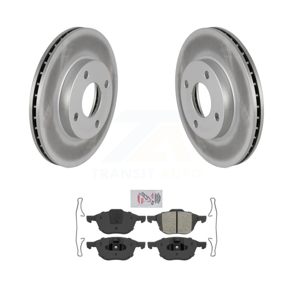 Front Coated Disc Brake Rotor And Semi-Metallic Pad Kit For 2004 Ford Focus From 04 05 KGA-104650