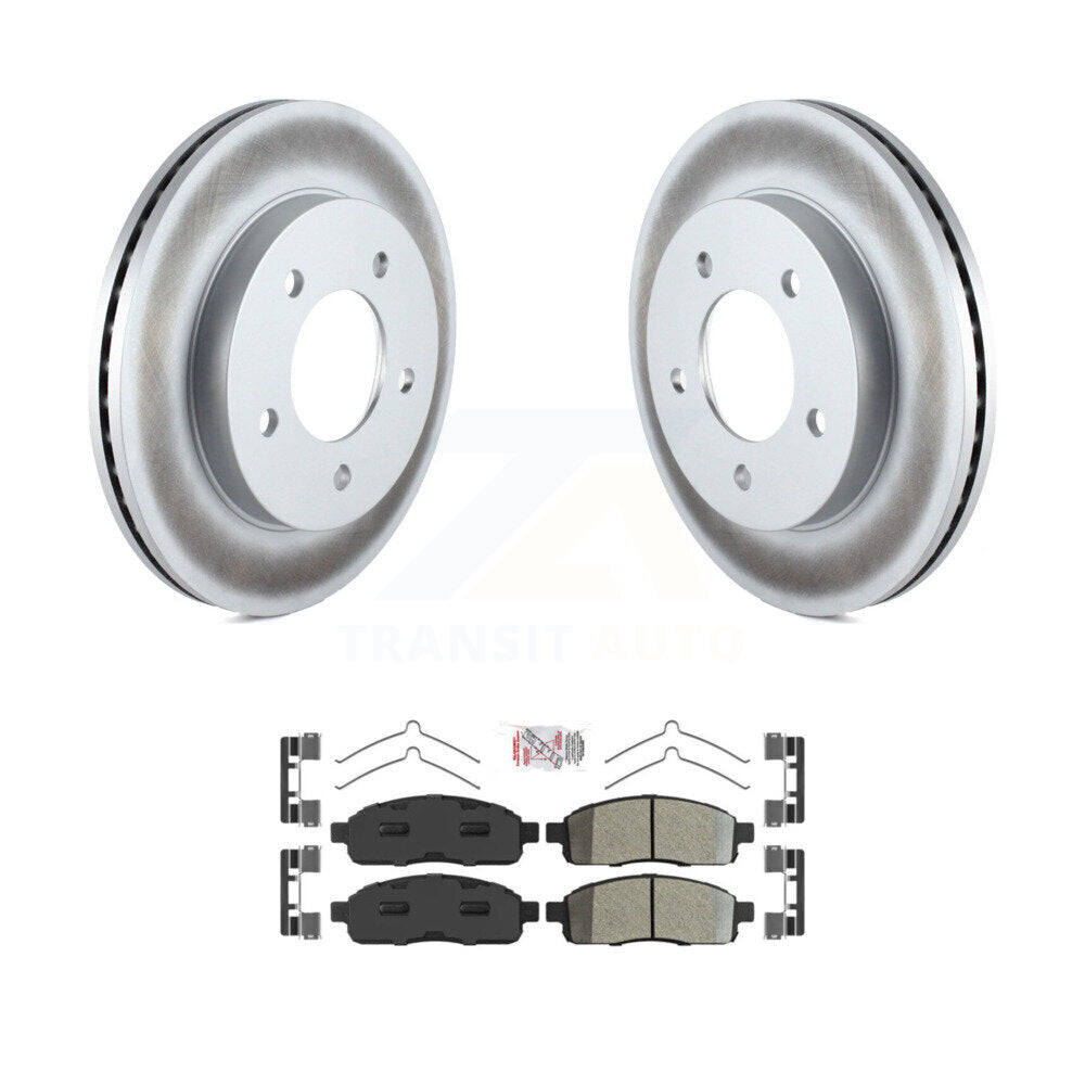 Front Coated Brake Rotors Semi-Metallic Pad Kit For 2004 Ford F-150 4WD With 5 Lug Wheels KGA-104656