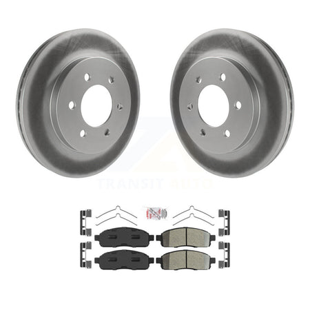 Front Coated Disc Brake Rotors & Semi-Metallic Pad Kit For Ford F-150 Lincoln Mark LT 4WD KGA-104658