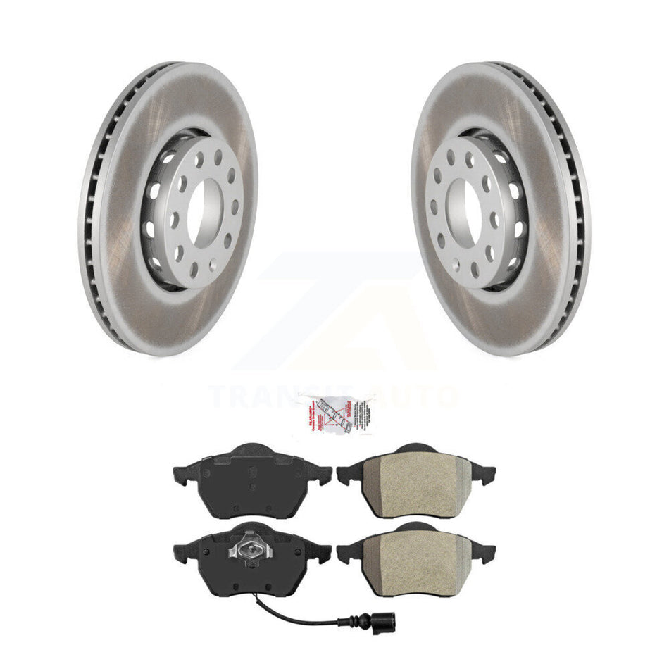Front Coated Disc Brake Rotors And Semi-Metallic Pads Kit For Audi A6 Quattro 100 KGA-104666