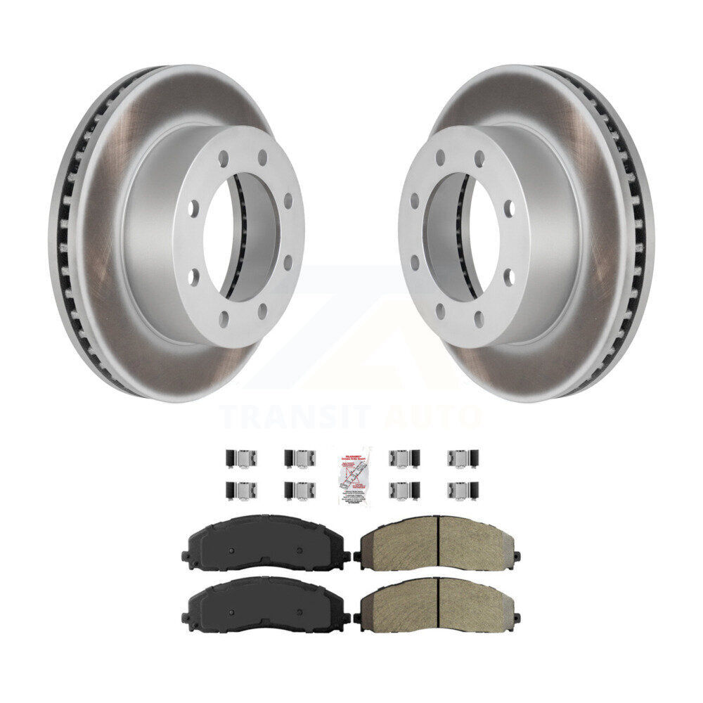 Front Coated Disc Brake Rotors & Semi-Metallic Pad Kit For 2013 Ford F-250 Super Duty 4WD KGA-104672
