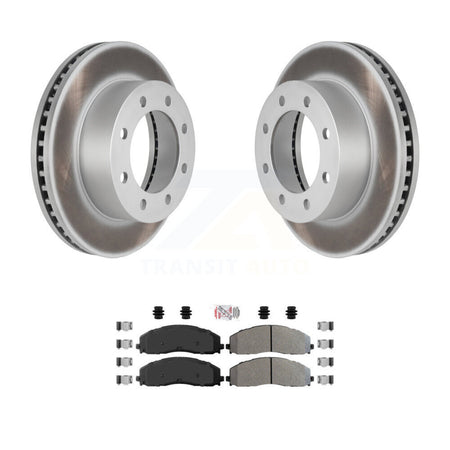 Front Coated Disc Brake Rotors & Semi-Metallic Pad Kit For 2013 Ford F-250 Super Duty 4WD KGA-104673