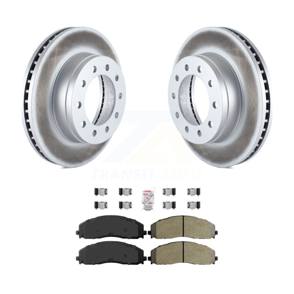 Front Coated Disc Brake Rotors And Semi-Metallic Pads Kit For Ford F-350 Super Duty F-250 KGA-104674