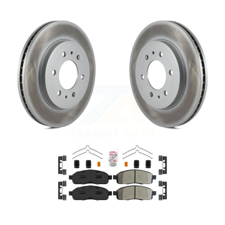 Front Coated Disc Brake Rotor Semi-Metallic Pad Kit For 2009 Ford F-150 With 6 Lug Wheels KGA-104690