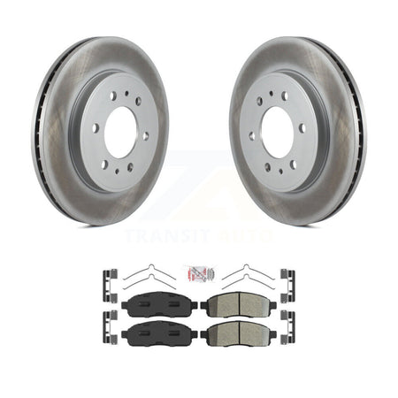 Front Coated Disc Brake Rotor Semi-Metallic Pad Kit For 2009 Ford F-150 With 6 Lug Wheels KGA-104691