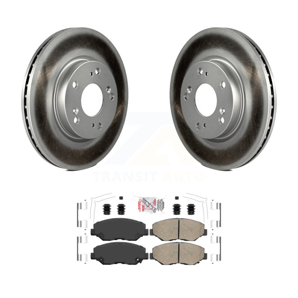 Front Coated Disc Brake Rotors And Ceramic Pads Kit For 2013 Acura ILX 2.0L KGA-104707