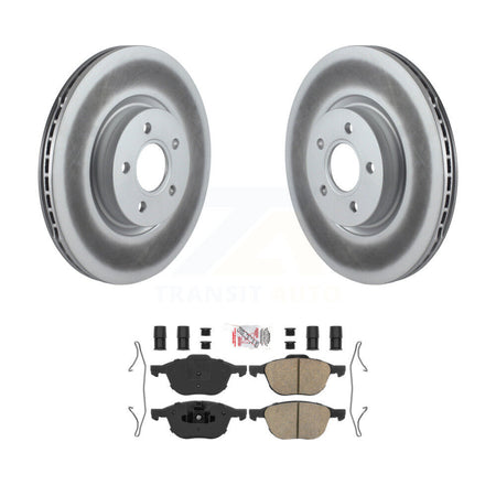 Front Coated Brake Rotors Ceramic Pad Kit For 2014 Ford Transit Connect 104.8" wheel base KGA-104723
