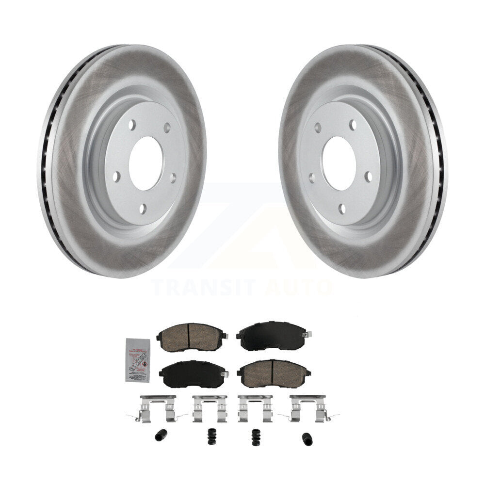 Front Coated Disc Brake Rotors & Ceramic Pad Kit For 2017-2019 Nissan Sentra Turbocharged KGA-104729