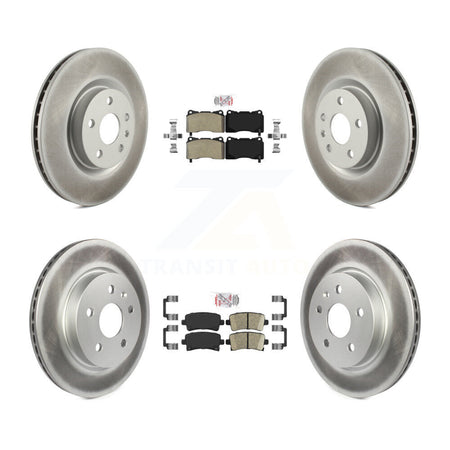 Front Semi-Metallic Rear Ceramic Pads And Coated Disc Brake Rotors Kit For Cadillac XTS KGA-104739