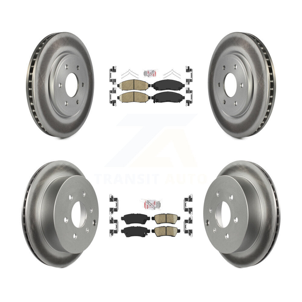 Front Rear Ceramic Pads And Coated Disc Brake Rotors Kit For 2006-2007 Nissan Xterra KGA-104741