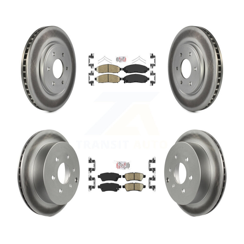 Front Rear Ceramic Pads And Coated Disc Brake Rotors Kit For 2006-2007 Nissan Xterra KGA-104741