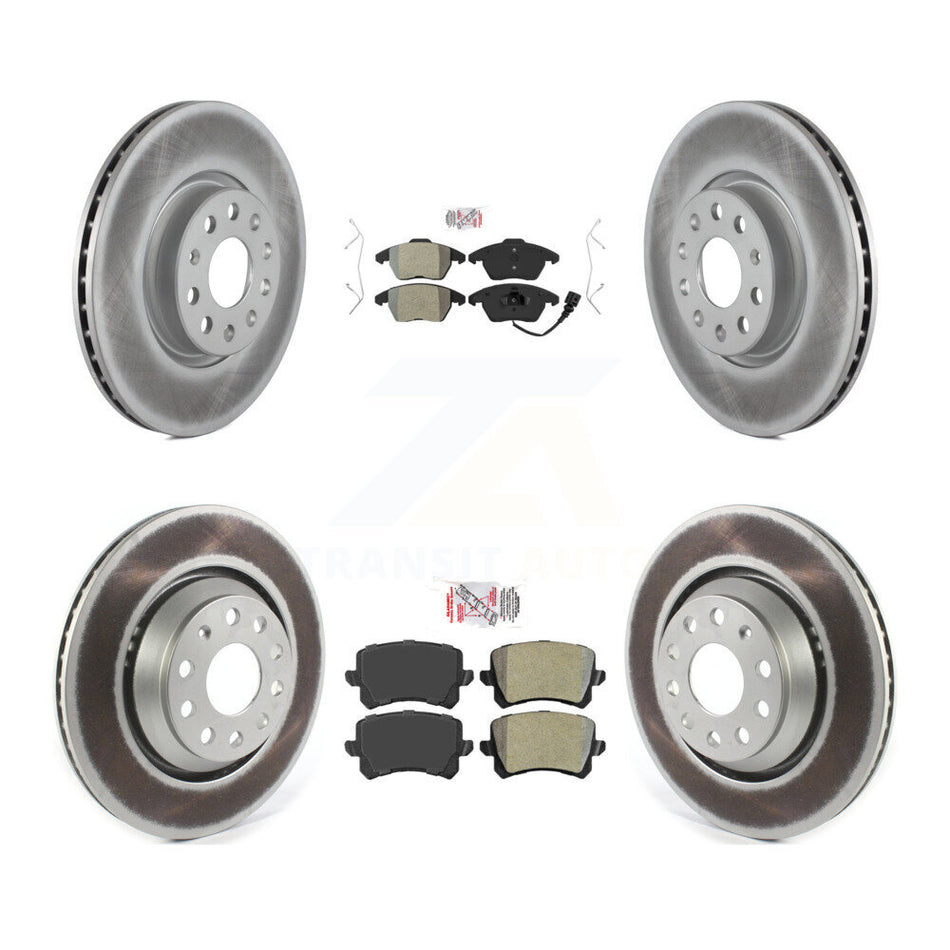 Front Rear Semi-Metallic Pads And Coated Disc Brake Rotors Kit For Volkswagen Passat CC KGA-104748