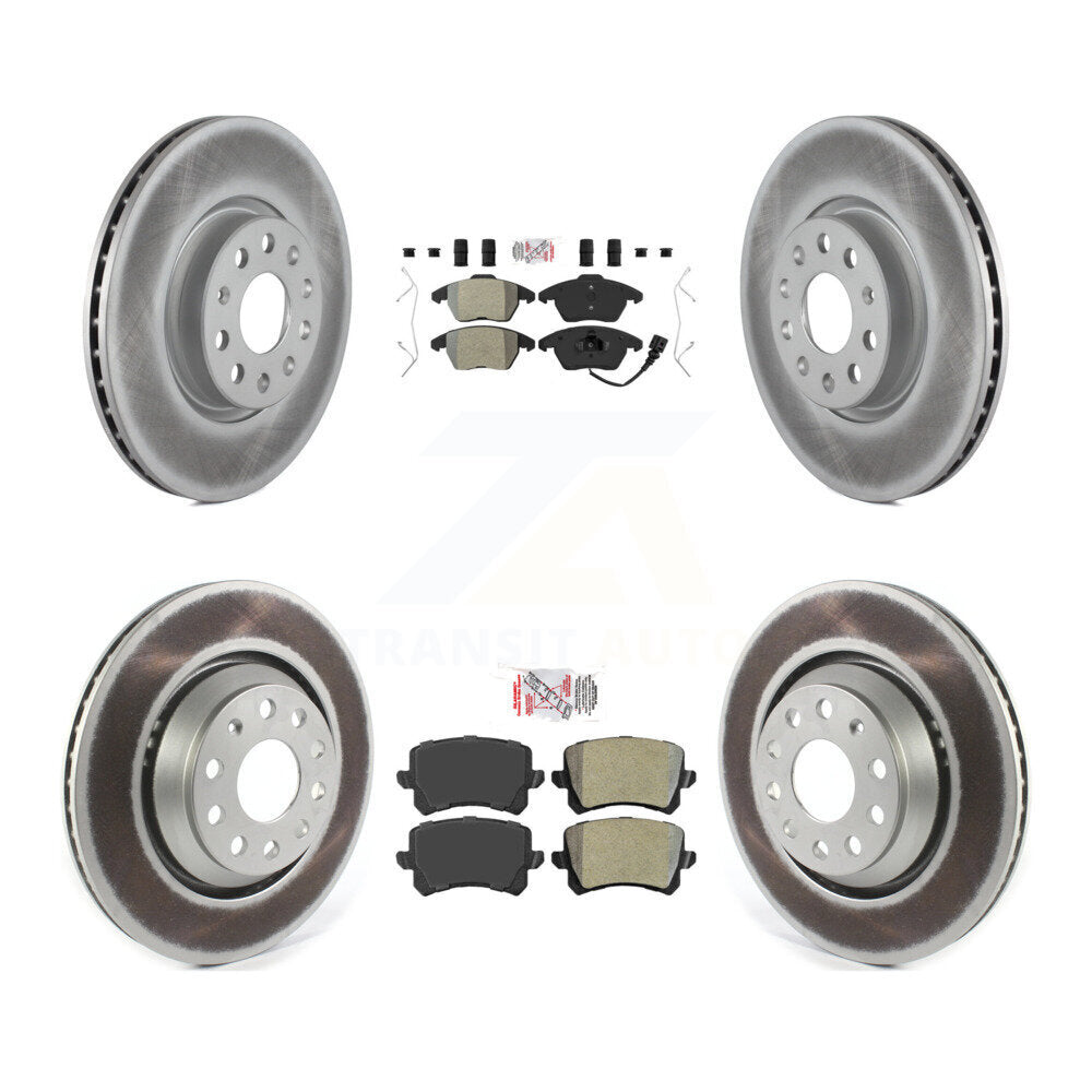Front Rear Semi-Metallic Pads And Coated Disc Brake Rotors Kit For Volkswagen Passat CC KGA-104749