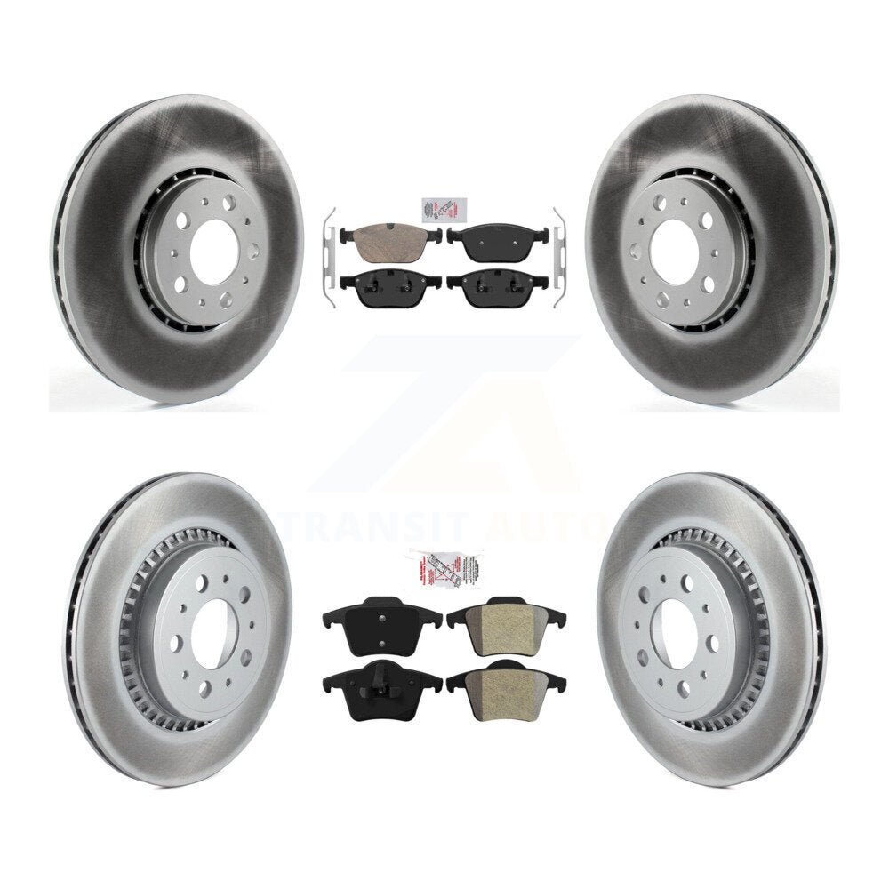 Front Ceramic Rear Semi-Metallic Pads And Coated Disc Brake Rotors Kit For Volvo XC90 KGA-104757
