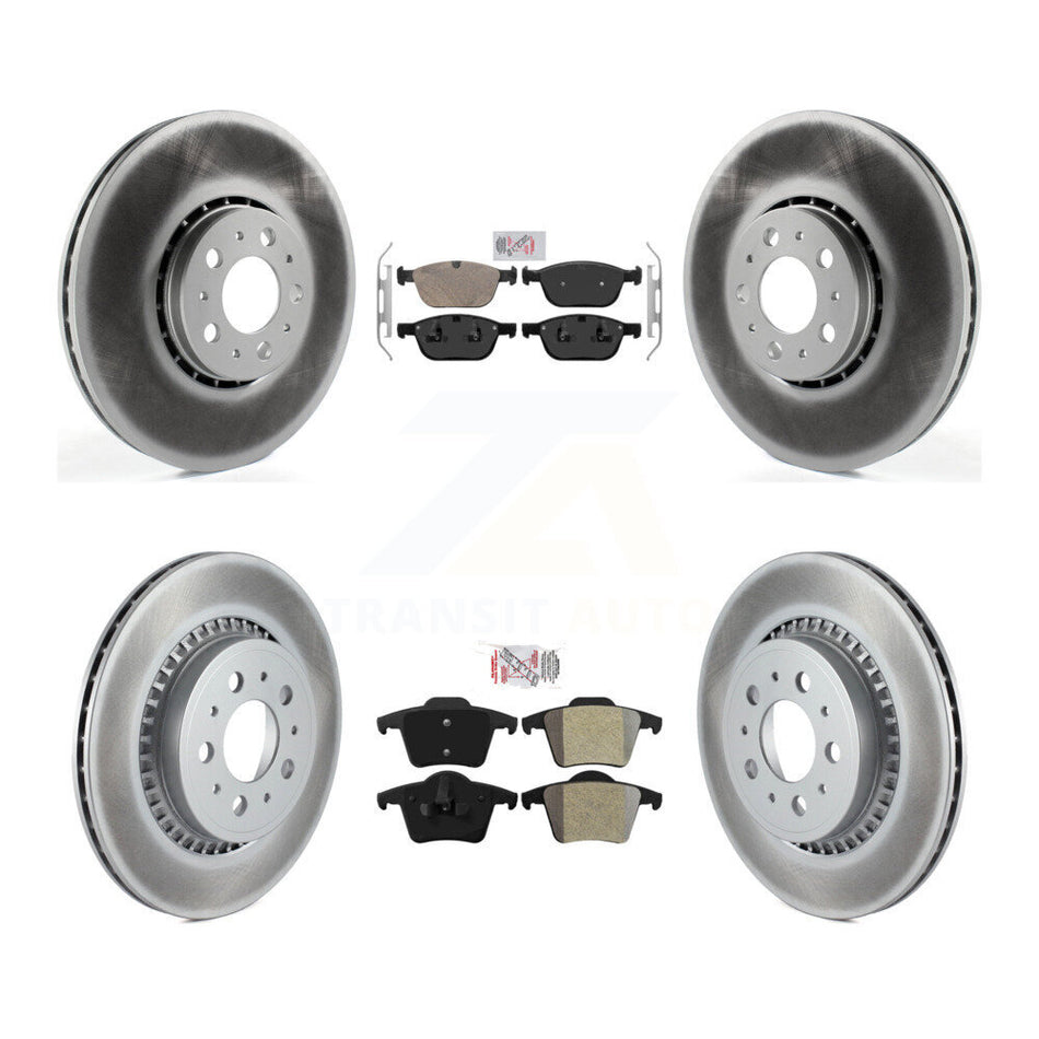 Front Ceramic Rear Semi-Metallic Pads And Coated Disc Brake Rotors Kit For Volvo XC90 KGA-104757