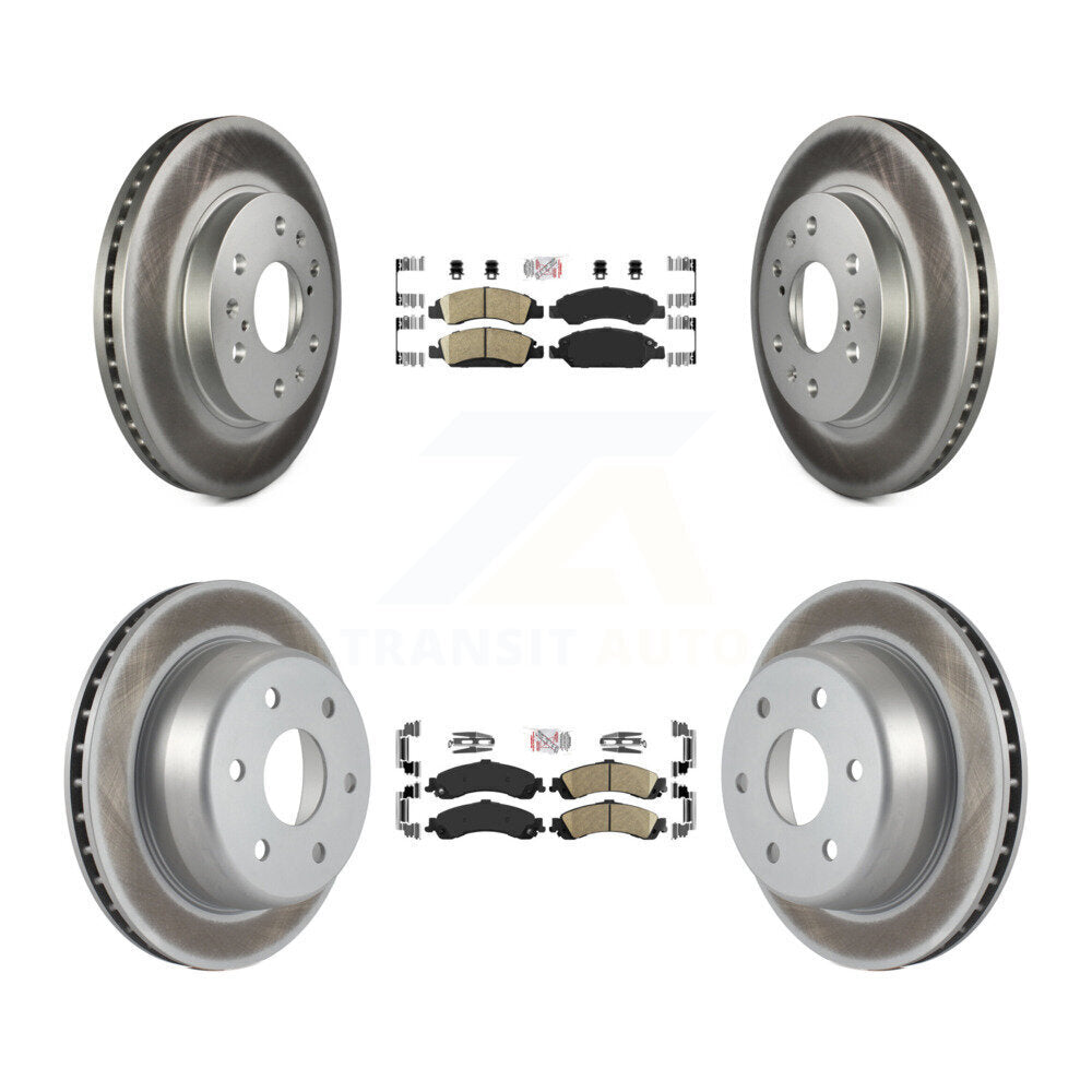 Front Rear Ceramic Pad Coat Disc Brake Rotors Kit For Chevrolet Silverado 1500 GMC Sierra KGA-104758
