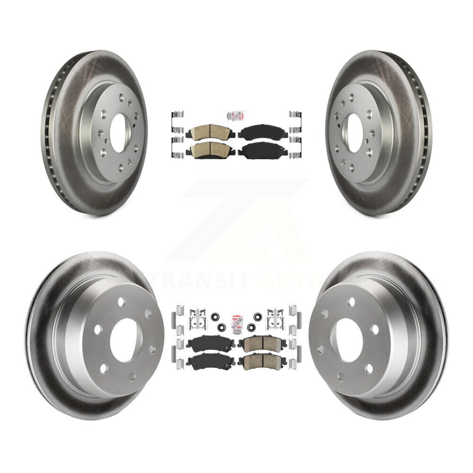 Front Rear Ceramic Pad Coat Disc Brake Rotors Kit For Chevrolet Silverado 1500 GMC Sierra KGA-104765