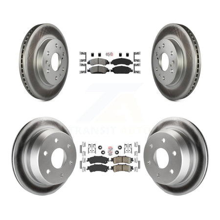Front Semi-Metallic Rear Ceramic Pad Coated Brake Rotors Kit For Chevrolet Silverado 1500 KGA-104766