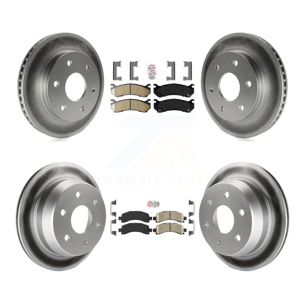 Front Rear Ceramic Pads And Coated Disc Brake Rotors Kit For Chevrolet Avalanche 1500 KGA-104767