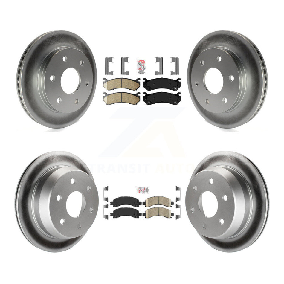 Front Rear Ceramic Pads And Coated Disc Brake Rotors Kit For Chevrolet Avalanche 1500 KGA-104767