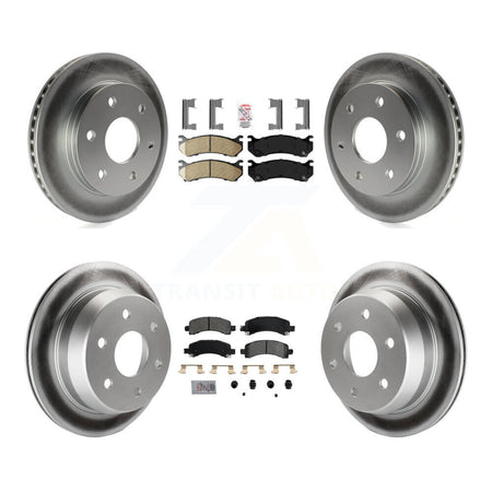 Front Ceramic Rear Semi-Metallic Pad Coated Brake Rotors Kit For Chevrolet Avalanche 1500 KGA-104769