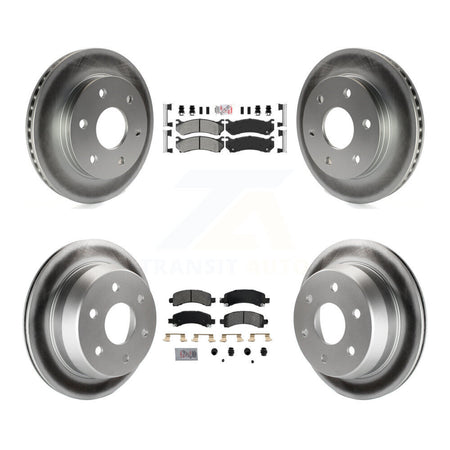 Front Rear Semi-Metallic Pad And Coated Disc Brake Rotor Kit For Chevrolet Avalanche 1500 KGA-104770