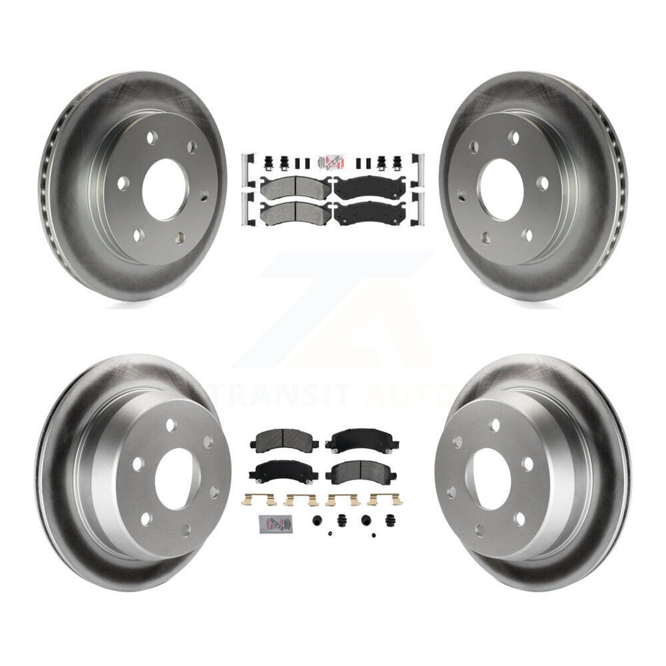 Front Rear Semi-Metallic Pad And Coated Disc Brake Rotor Kit For Chevrolet Avalanche 1500 KGA-104770